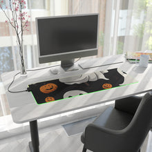 DistinctInk LED Gaming Mouse Pad with Ghost Skeleton Pumpkin Cartoon Design for Halloween