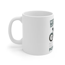 DistinctInk Glossy White Coffee / Tea Mug - Spontaneously Talking About Motorcycles