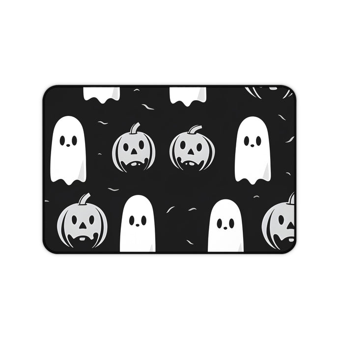 DistinctInk Desk Mat with Skeletal Ghostly Pumpkin Mania Design for Halloween