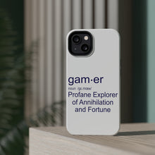DistinctInk ToughCase for Apple iPhone, Compatible with MagSafe Charging - Gamer Dictionary Definition Profane Explorer