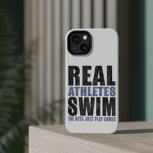 DistinctInk ToughCase for Apple iPhone, Compatible with MagSafe Charging - Real Athletes Swim Rest Play Games
