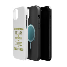 DistinctInk ToughCase for Apple iPhone, Compatible with MagSafe Charging - Success Formula - Cigars & Coffee