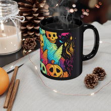 DistinctInk Black Coffee Mug - The Joy of Connecting for Halloween LGBTQ+ Pride