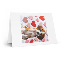 DistinctInk Greeting Card / Note Card - Valentine's Day American Foxhound Puppy