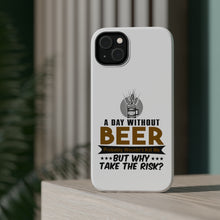 DistinctInk ToughCase for Apple iPhone, Compatible with MagSafe Charging - A Day Without Beer Why Take the Risk
