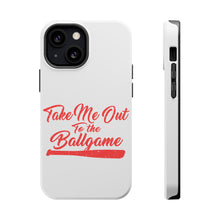 DistinctInk ToughCase for Apple iPhone, Compatible with MagSafe Charging - Take Me Out to the Ballgame Baseball
