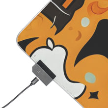 DistinctInk LED Gaming Mouse Pad with Flying Pumpkin Bats Design for Halloween