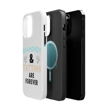 DistinctInk ToughCase for Apple iPhone, Compatible with MagSafe Charging - Diamonds and Tattoos Are Forever