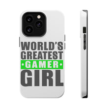 DistinctInk ToughCase for Apple iPhone, Compatible with MagSafe Charging - World's Greatest Gamer Girl Video Games