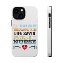 DistinctInk ToughCase for Apple iPhone, Compatible with MagSafe Charging - Scrub Wearing Temp Taking Life Saving Nurse