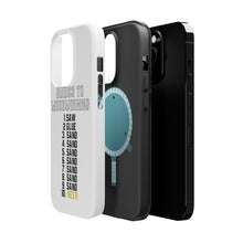 DistinctInk ToughCase for Apple iPhone, Compatible with MagSafe Charging - Guides to Woodworking Saw Glue Sand Beer