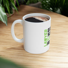DistinctInk Glossy White Coffee / Tea Mug - Lawyer Eat Sleep Litigate Repeat