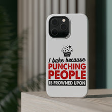 DistinctInk ToughCase for Apple iPhone, Compatible with MagSafe Charging - I Bake Because Punching People is Frowned Upon