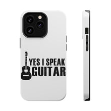 DistinctInk ToughCase for Apple iPhone, Compatible with MagSafe Charging - Yes I Speak Guitar