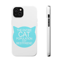 DistinctInk ToughCase for Apple iPhone, Compatible with MagSafe Charging - Cat Population is My Best Friend
