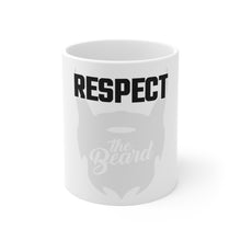 DistinctInk Glossy White Coffee / Tea Mug - Respect the Beard