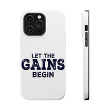 DistinctInk ToughCase for Apple iPhone, Compatible with MagSafe Charging - Let the Gains Begin