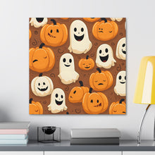 DistinctInk Canvas Wall Art with "Boo-ttifull Skeleton Cartoon Pattern Pumpkin" for Halloween