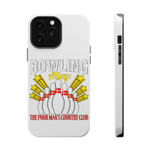 DistinctInk ToughCase for Apple iPhone, Compatible with MagSafe Charging - Bowling Alley The Poor Man's Country Club
