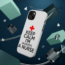 DistinctInk ToughCase for Apple iPhone, Compatible with MagSafe Charging - Keep Calm I'm Almost a Nurse