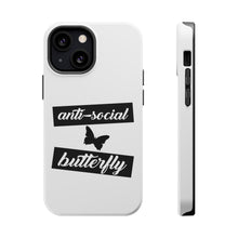 DistinctInk ToughCase for Apple iPhone, Compatible with MagSafe Charging - Anti-Social Butterfly