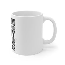 DistinctInk Glossy White Coffee / Tea Mug - I Swim Because I'm Too Sexy For Clothes