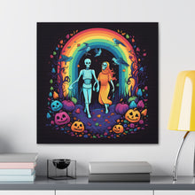 DistinctInk Canvas Wall Art with The Enduring Beauty of Writing for Halloween LGBTQ+ Pride