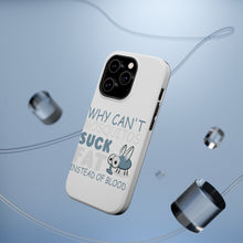 DistinctInk ToughCase for Apple iPhone, Compatible with MagSafe Charging - Why Can't Mosquitos Suck Fat Instead of Blood