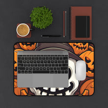 DistinctInk Desk Mat with Spooky Skeleton Pumpkin Patch Design for Halloween