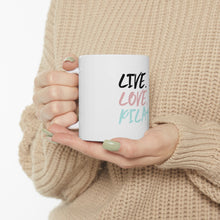 DistinctInk Glossy White Coffee / Tea Mug - Live. Love. Pilates.