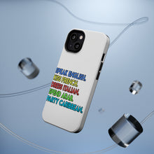 DistinctInk ToughCase for Apple iPhone, Compatible with MagSafe Charging - Speak English Kiss French Dress Italian