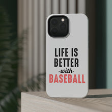DistinctInk ToughCase for Apple iPhone, Compatible with MagSafe Charging - Life is Better with Baseball
