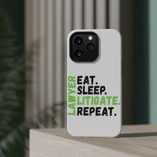 DistinctInk ToughCase for Apple iPhone, Compatible with MagSafe Charging - Lawyer Eat Sleep Litigate Repeat