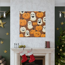 DistinctInk Canvas Wall Art with "Boo-ttifull Skeleton Cartoon Pattern Pumpkin" for Halloween
