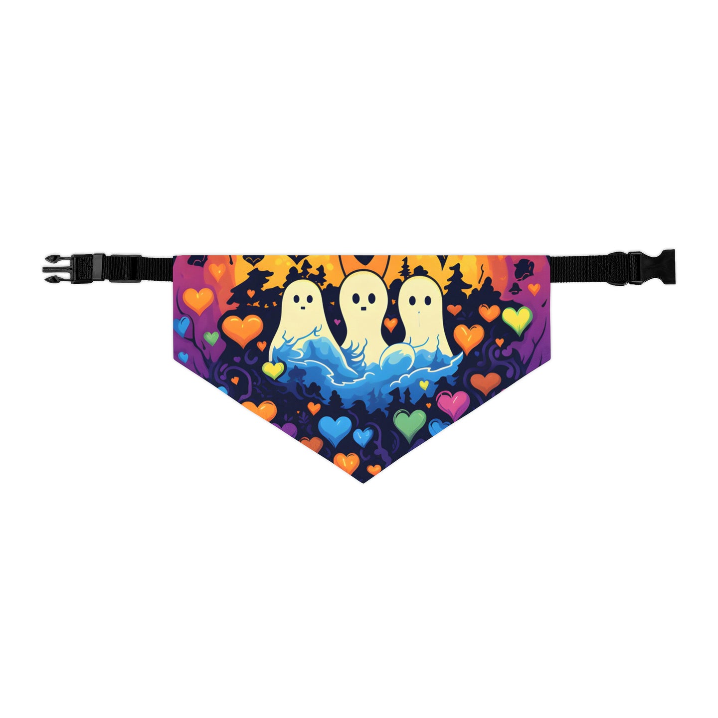 DistinctInk Adjustable Pet Banana Collar with A Life Of Adventure Design for Halloween LGBTQ+ Pride