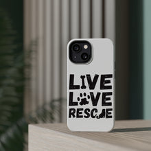 DistinctInk ToughCase for Apple iPhone, Compatible with MagSafe Charging - Live Love Rescue - Dog Paw