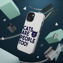 DistinctInk ToughCase for Apple iPhone, Compatible with MagSafe Charging - Cats Are People Too