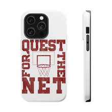 DistinctInk ToughCase for Apple iPhone, Compatible with MagSafe Charging - Quest For The Net Basketball