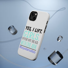 DistinctInk ToughCase for Apple iPhone, Compatible with MagSafe Charging - Yes, I Lift. Girls. Over My Head. Boys Dance Too