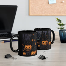 DistinctInk Black Coffee Mug - Spooky All Hallows' Eve for Halloween