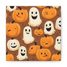 DistinctInk Canvas Wall Art with "Boo-ttifull Skeleton Cartoon Pattern Pumpkin" for Halloween