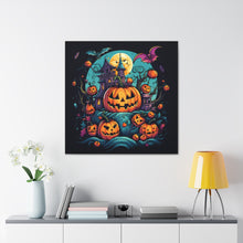 DistinctInk Canvas Wall Art with Trick or Treat Parade for Halloween
