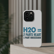 DistinctInk ToughCase for Apple iPhone, Compatible with MagSafe Charging - H20 = 2 Parts Heart 1 Part Obsession