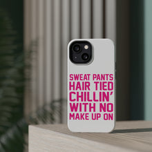DistinctInk ToughCase for Apple iPhone, Compatible with MagSafe Charging - Sweat Pants Hair Tied Chillin' With No Make Up On