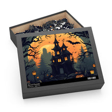 DistinctInk Jigsaw Puzzle with Spooky Trick or Treating Design for Halloween