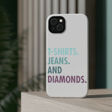 DistinctInk ToughCase for Apple iPhone, Compatible with MagSafe Charging - T-Shirts Jeans and Diamonds