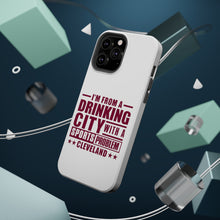 DistinctInk ToughCase for Apple iPhone, Compatible with MagSafe Charging - Cleveland Drinking City Sports Problem