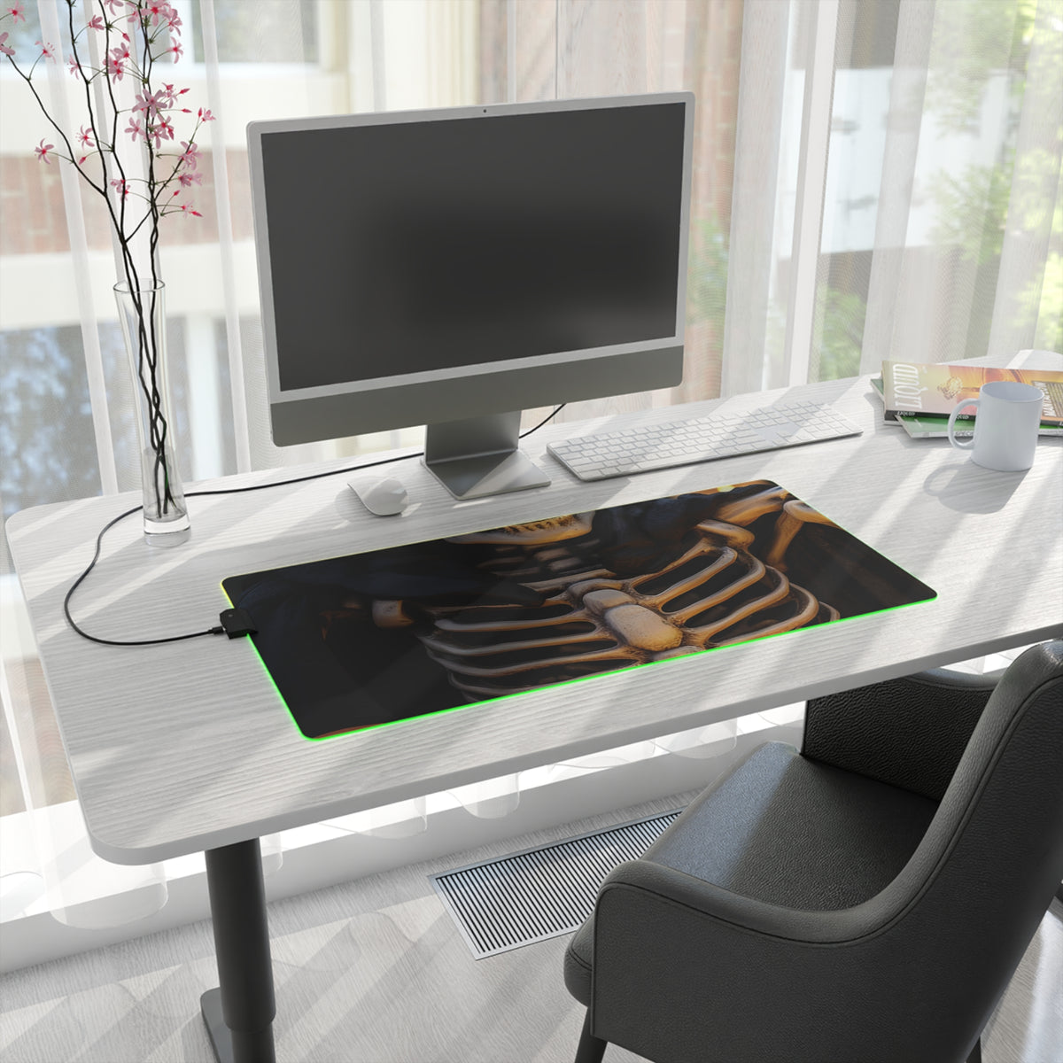 LED Gaming Mouse Pad with Skellington's Spooky Soiree Design for Halloween, view 16