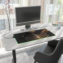 DistinctInk LED Gaming Mouse Pad with Skellington's Spooky Soiree Design for Halloween