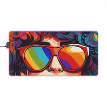 DistinctInk LED Gaming Mouse Pad with Start Building Your Dreams Design for LGBTQ+ Pride